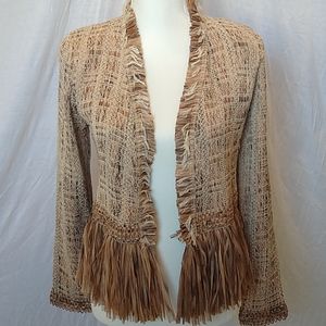 Nic + Zoe Tan Fringe Jacket